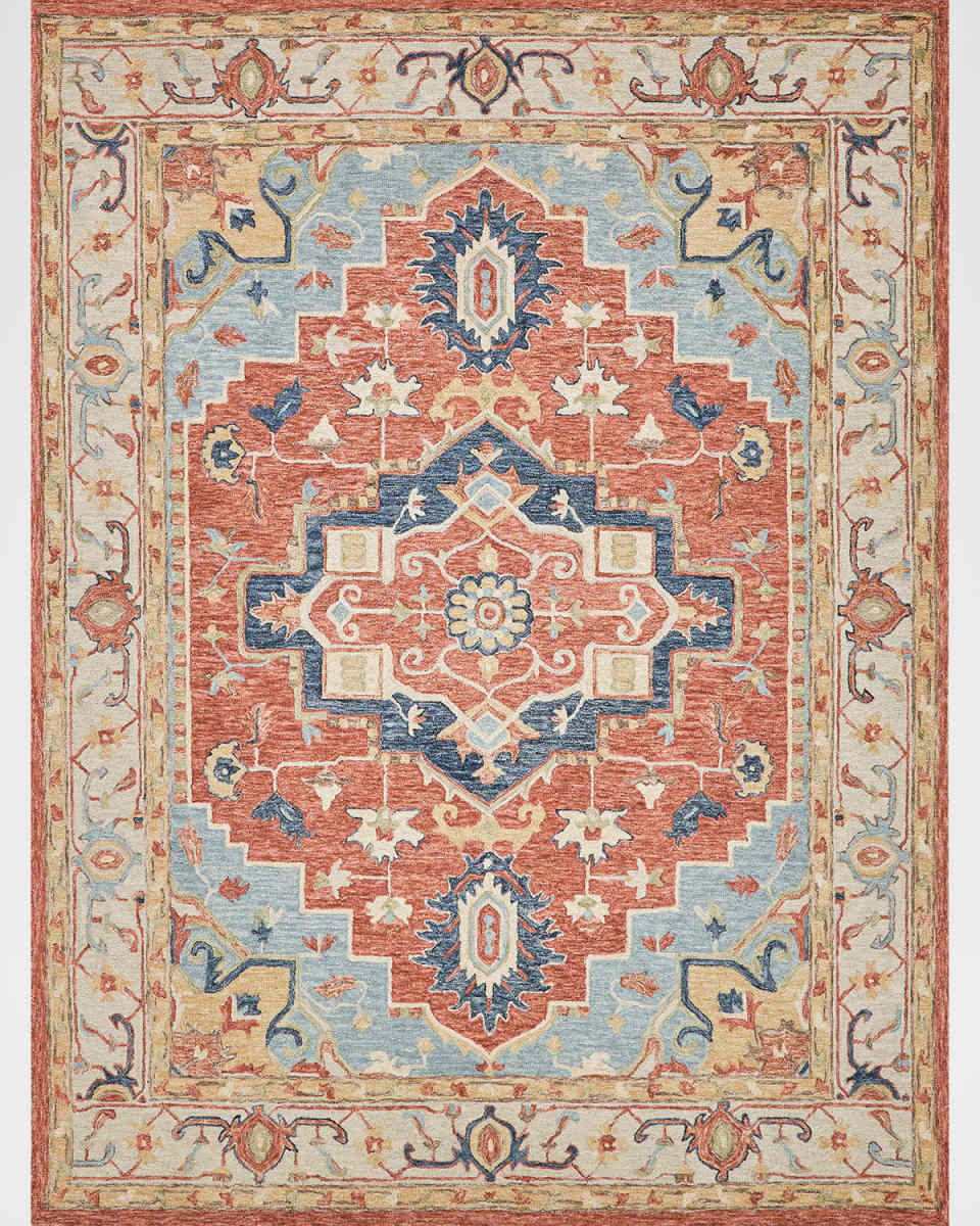 Richmond Serapi Hand-Tufted Beige/Red Rug, 6' x 9'